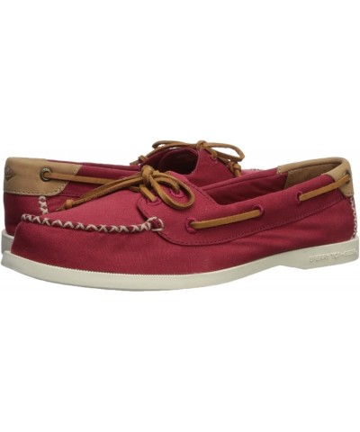 Women's Authentic Original Venice Boat Shoe Red Canvas $20.37 Loafers & Slip-Ons