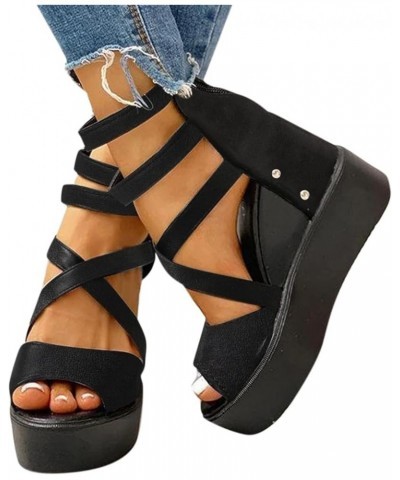 wedge sandals dressy Low Heel Slipper Low Heel Slipper Wedge Sandals for Women wide width Z-01 Black $14.95 Sandals