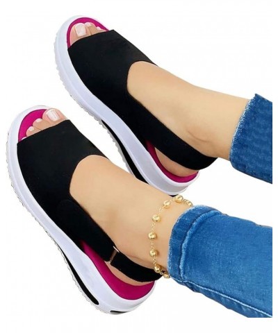 Platforms Sandals Casual Shoes Women's Toe Wedges Fashion Sport Women's casual shoes Womens Business Casual Shoes Wide Black ...