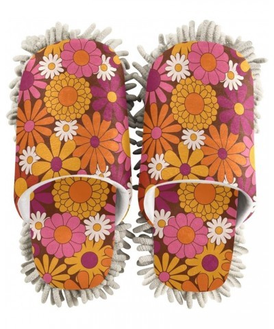 Mop Slippers (Boho Flowers) Indoor Dust Mop Slipper Shoes for Women Men Yellow $10.08 Slippers