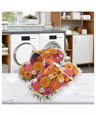 Mop Slippers (Boho Flowers) Indoor Dust Mop Slipper Shoes for Women Men Yellow $10.08 Slippers