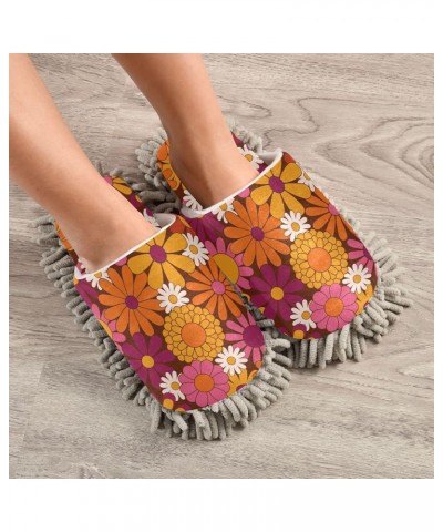 Mop Slippers (Boho Flowers) Indoor Dust Mop Slipper Shoes for Women Men Yellow $10.08 Slippers