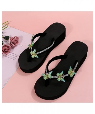 Womens Beach Breathable Sandals Home Slipper Flip-Flops Wedges Sandals Z 03-green $12.08 Sandals