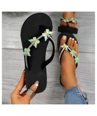 Womens Beach Breathable Sandals Home Slipper Flip-Flops Wedges Sandals Z 03-green $12.08 Sandals