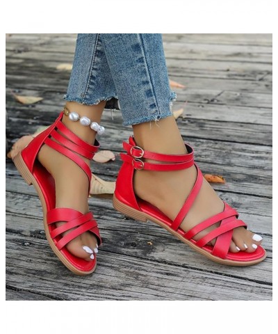 Sandals for Women Cute Stilettos Heeled Sandals for Women Vacation High Strappy Slide Sandals Chunky Block Heels Clearance 2-...