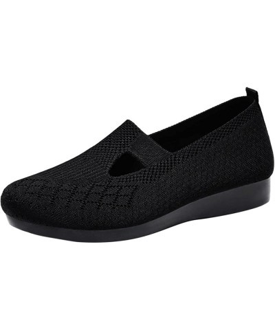 Anti-Slip Ballet Flats Gold Flats Womens Mules and Slides Slip On Sneakers Memory Foam Black $13.07 Flats