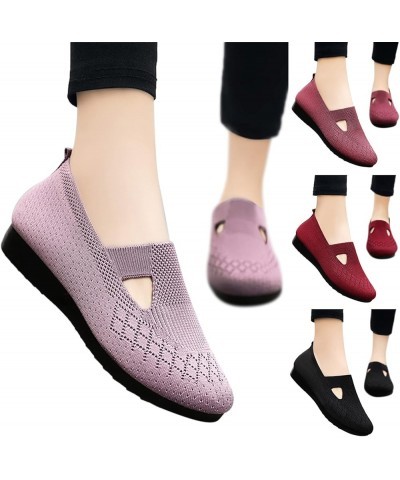 Anti-Slip Ballet Flats Gold Flats Womens Mules and Slides Slip On Sneakers Memory Foam Black $13.07 Flats