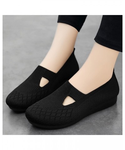 Anti-Slip Ballet Flats Gold Flats Womens Mules and Slides Slip On Sneakers Memory Foam Black $13.07 Flats