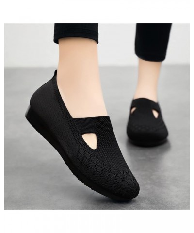 Anti-Slip Ballet Flats Gold Flats Womens Mules and Slides Slip On Sneakers Memory Foam Black $13.07 Flats