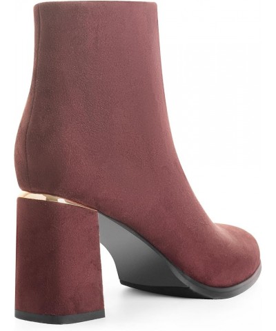 Women's Ankle Boots High Heels Chunky Ankle Booties for Women Heeled Boots Fashion 'Clifton' Burgundy $19.24 Boots