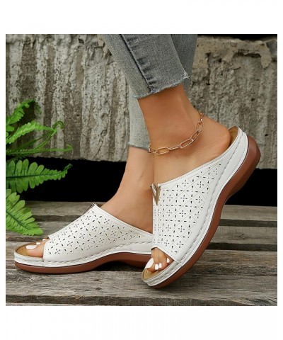 sandals for women Womens Flat Sandals with ankle strap black sandals women flat clear flats women sandals Z 04-white $10.79 S...