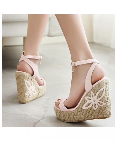 Patent Espadrilles Women Open Toe Fashion Wedge Sandals Pink 3 $25.59 Sandals