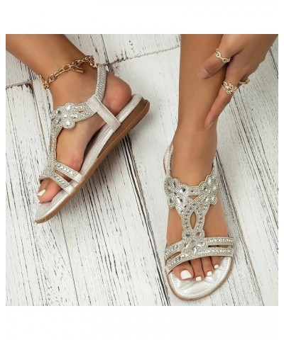 Womens Wedges Sandals Non-Slip Ankle Strap Bohemian Athletic Yoga Mat Beach Summer Slides Shoes 130-ibzwp-a-silver $12.49 San...