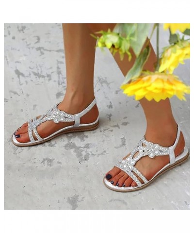 Womens Wedges Sandals Non-Slip Ankle Strap Bohemian Athletic Yoga Mat Beach Summer Slides Shoes 130-ibzwp-a-silver $12.49 San...