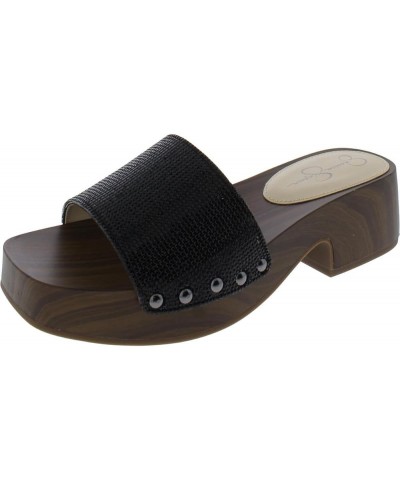 Womens Studded Clogs Black Supreme Microsuede $31.32 Sandals