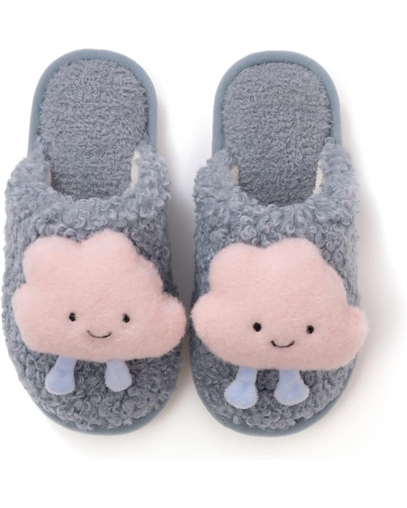 Cute Cloud Womens Slippers Curly Fur Slippers Home Indoor Slippers Plush Cartoon Slippers House Shoes for Women Grey $11.87 S...