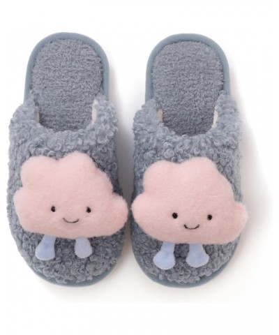 Cute Cloud Womens Slippers Curly Fur Slippers Home Indoor Slippers Plush Cartoon Slippers House Shoes for Women Grey $11.87 S...