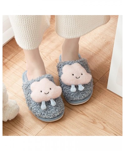 Cute Cloud Womens Slippers Curly Fur Slippers Home Indoor Slippers Plush Cartoon Slippers House Shoes for Women Grey $11.87 S...