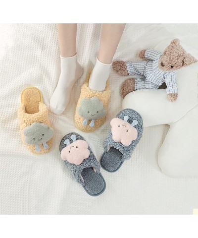 Cute Cloud Womens Slippers Curly Fur Slippers Home Indoor Slippers Plush Cartoon Slippers House Shoes for Women Grey $11.87 S...