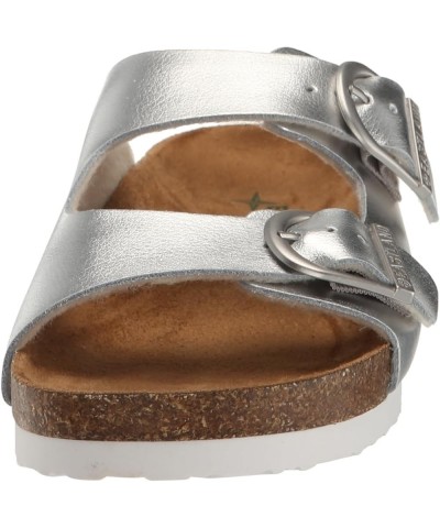 Women's Cambridge Flat Sandal Silver $40.77 Sandals