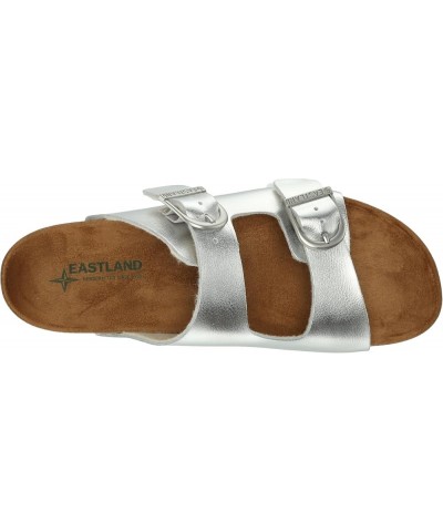 Women's Cambridge Flat Sandal Silver $40.77 Sandals