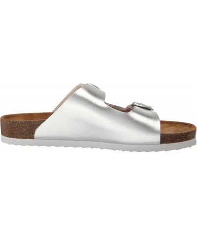 Women's Cambridge Flat Sandal Silver $40.77 Sandals