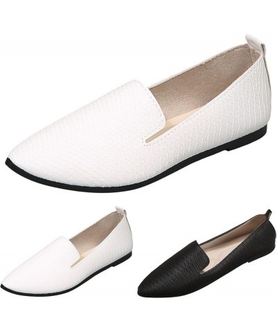 Chunky Heel Pumps Womens Flats Size 8 Casual Shoes for Walking Loafers Shoes for Women White $16.77 Flats