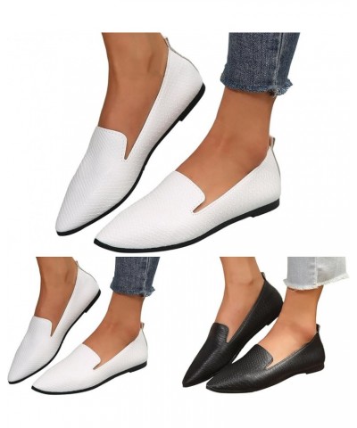 Chunky Heel Pumps Womens Flats Size 8 Casual Shoes for Walking Loafers Shoes for Women White $16.77 Flats