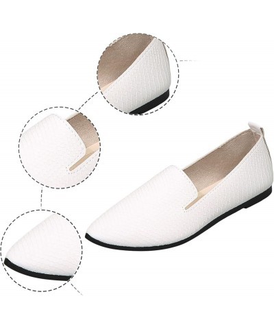 Chunky Heel Pumps Womens Flats Size 8 Casual Shoes for Walking Loafers Shoes for Women White $16.77 Flats