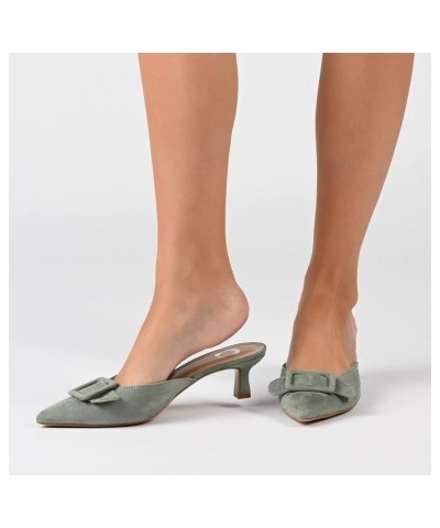 Womens Medium and Wide Width Vianna Pump with Buckle Detail and Pointed Toe Taupe Wide $18.17 Mules & Clogs