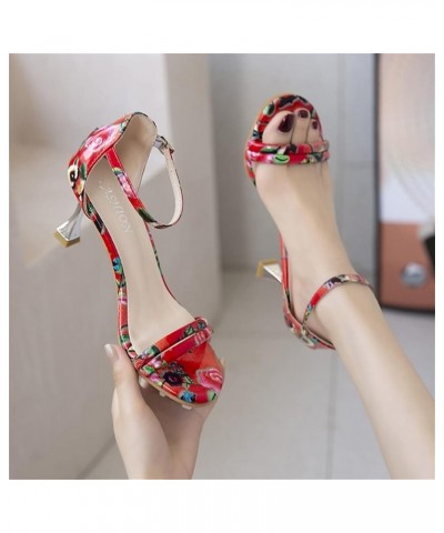 beach sandals for women cute sandals women summer platform sandals women heeled Sandals silver sandals for wedding Z 01-red $...