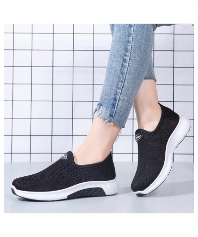 LONG-M Running Shoes Women's Sneakers Lightweight Walking Comfort Sneakers 42 Black $17.94 Athletic Shoes