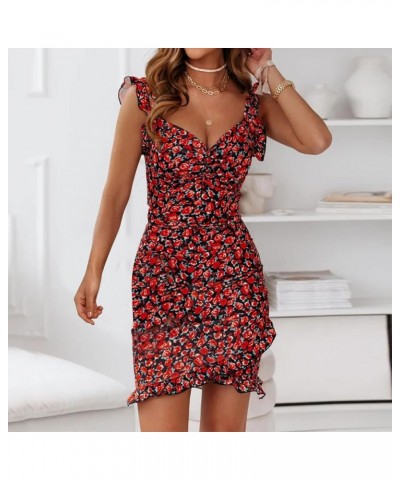 Women Boho Floral Dress Sexy Printed Casual V Neck Party Evening Beach Wine - 2024 Independence Day $9.45 Outdoor Shoes