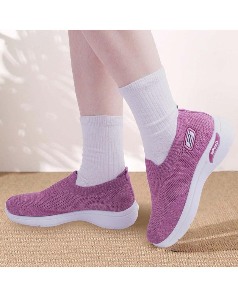 Workout Shoes for Women, Platform Wedge Fashion Sneakers for Women, Summer Mesh Arch Support Non Slip Slip on Sneakers Comfor...