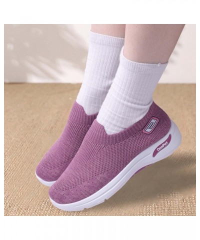 Workout Shoes for Women, Platform Wedge Fashion Sneakers for Women, Summer Mesh Arch Support Non Slip Slip on Sneakers Comfor...