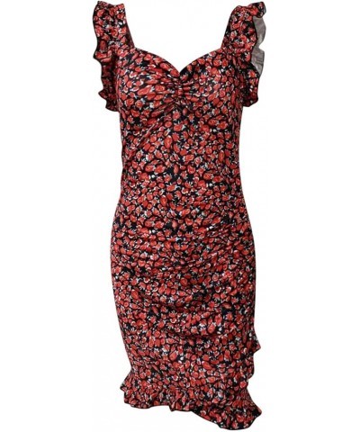 Women Boho Floral Dress Sexy Printed Casual V Neck Party Evening Beach Wine - 2024 Independence Day $9.45 Outdoor Shoes