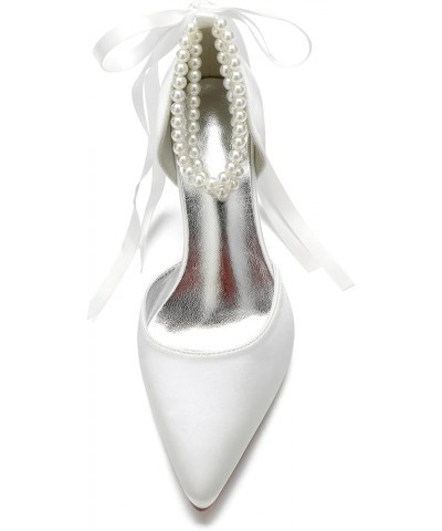 3.14 inches White Pearls Bridal Stiletto Heels Closed Toe Women's Pumps for Wedding Party Evening Red $40.49 Pumps