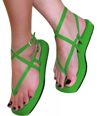 Sandals for Boys Ladies Fashion Summer Solid Color Flip Flops Thin Strap Slingback Sandals for Women (Yellow, 8) Green 9 $11....