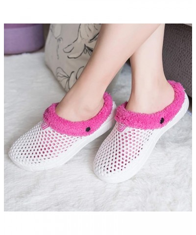 Women's and Men's Winter Warm Slippers with Fleece Lining Breathable Clogs Garden Mules for Adults Unisex Home Slippers White...