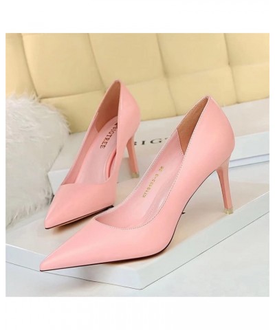 Women's Fashion Pointed Toe Stiletto High Heel Dress Pump Shoes A Pink $23.25 Pumps