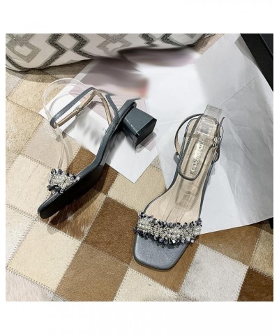 Womens Fashion Heeled Sandals Lightweight Open Square Toe Dress Shoes Ankle Strap Block Mid Heel Pumps Blue $22.88 Sandals