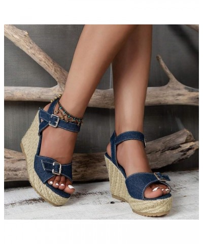 Wedge Sandal for Women Ankle Strap Flatform Arch Support Fish Mouth Toe Shoes Platform Espadrilles Cushion Dressy Lightweight...