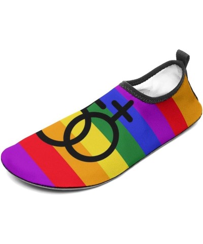 Lesbian Pride LGBT Flag Men's Soft Water Shoes Beach Pool Yoga Socks Swim Shoes Sport for Women 11/12women,9/10men Style $14....