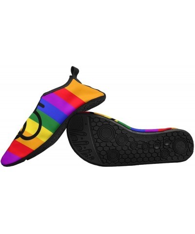 Lesbian Pride LGBT Flag Men's Soft Water Shoes Beach Pool Yoga Socks Swim Shoes Sport for Women 11/12women,9/10men Style $14....