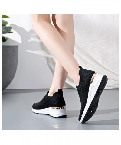 Women's Mesh Cushion Fashion Sneakers Comfortable Lightweight Rhinestones Platform Walking Shoes Non Slip Breathable Casual S...