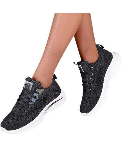 Low Heel Pumps, Sneaker for Women Fly Woven Mesh Running Shoes Walking Breathable Sneakers Knit Running Shoes Black $19.29 Fa...