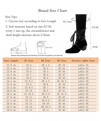 Women Casual Western Boots Mid High Suede Cowboy Boots Chunky Heels 210 Black $32.48 Boots