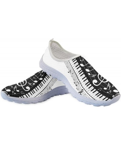 Summer Lightweight Womens Athletic Aqua Shoes Slip on Sandals Flats Piano Keyboard Music Note $12.74 Outdoor Shoes