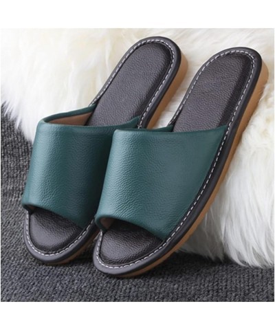 Unisex Slipper, Brown, EUR41-42, Four Seasons Leather Slippers for Men and Women, Indoor Open Toe Casual House Shoes EUR43-44...