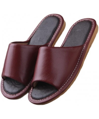 Unisex Slipper, Brown, EUR41-42, Four Seasons Leather Slippers for Men and Women, Indoor Open Toe Casual House Shoes EUR43-44...